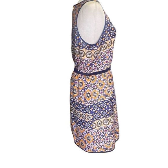 Bar III Women’s Tank Dress Faux Wrap Geo Print Blue Orange Size Large - Picture 4 of 7